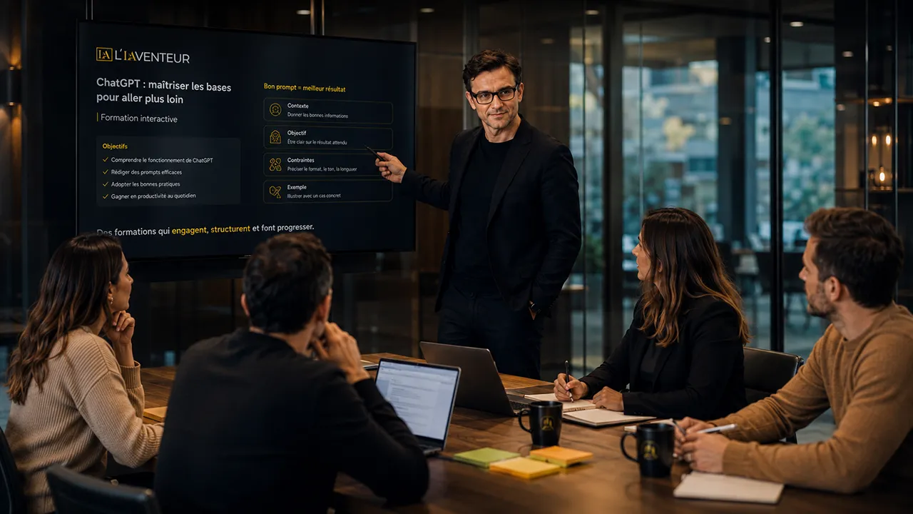 Collaborateurs découvrant les usages de l’intelligence artificielle générative en entreprise