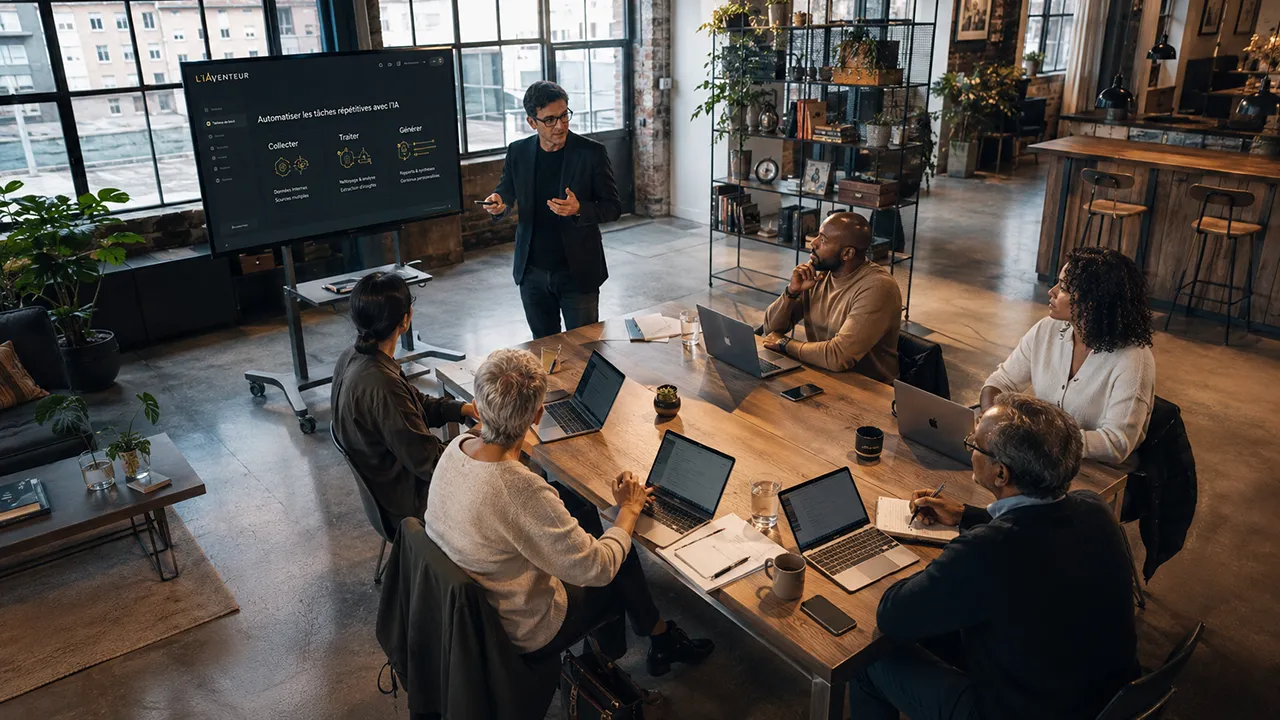 Collaborateurs intégrant l’intelligence artificielle générative en entreprise