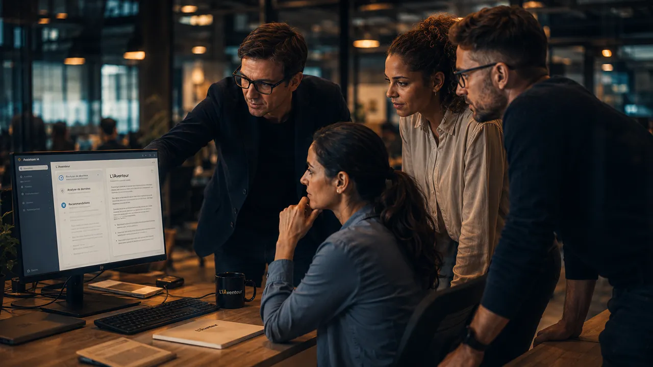 Collaborateurs utilisant le prompt engineering avancé en milieu professionnel